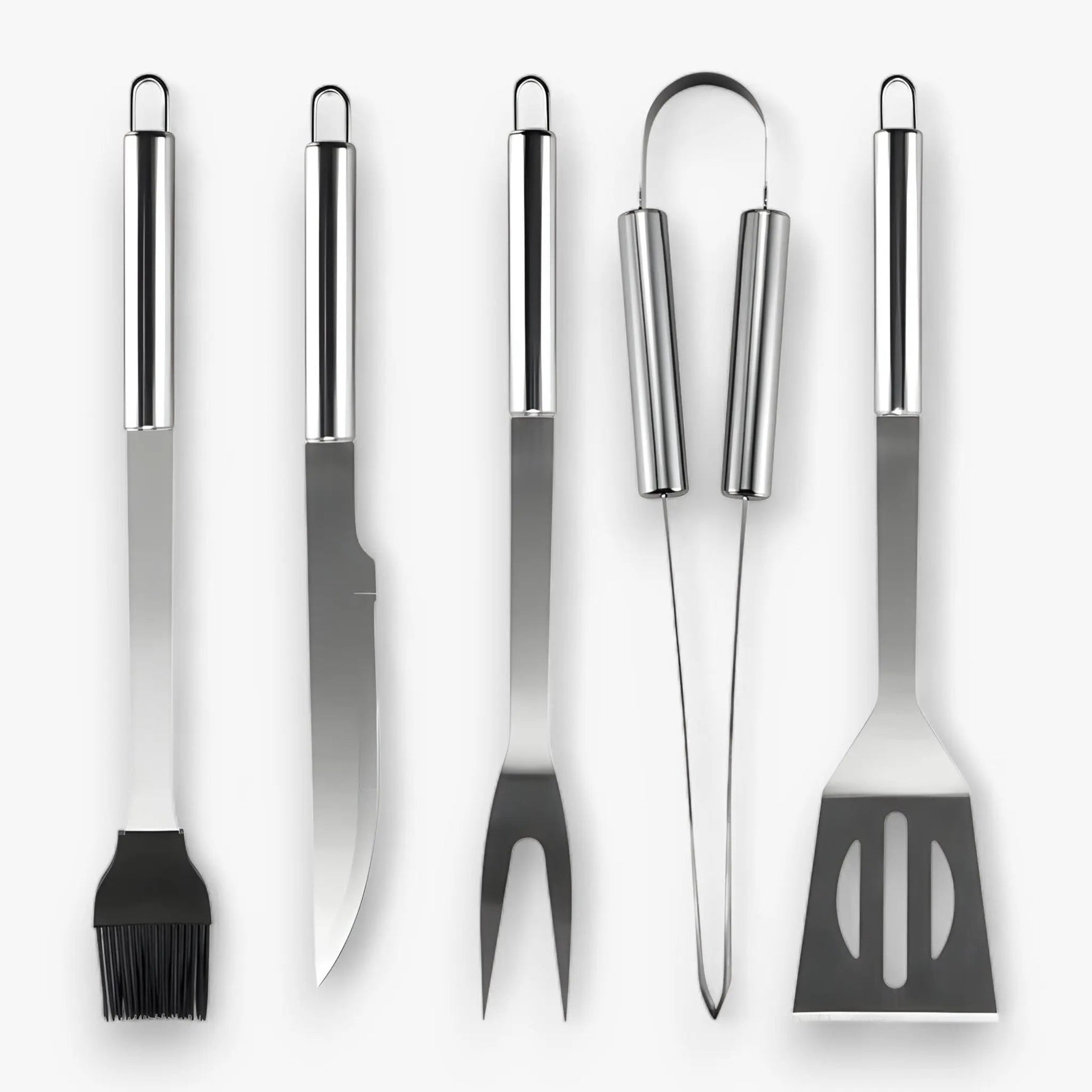 Stainless Steel BBQ Utensil Set | With Carry Bag for On The Go | Secure Grip with Heat Protection