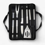 Stainless Steel BBQ Utensil Set | With Carry Bag for On The Go | Secure Grip with Heat Protection