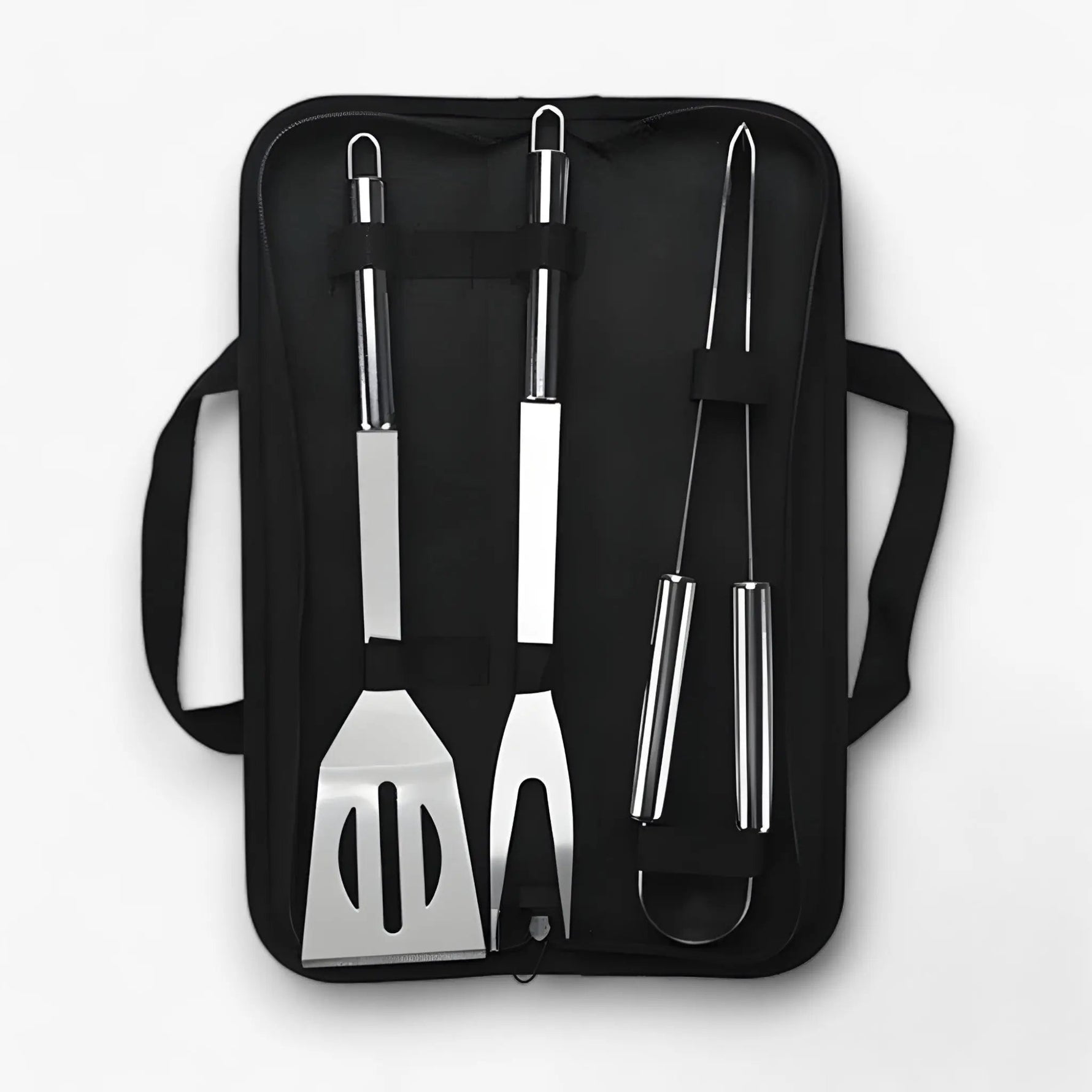 Stainless Steel BBQ Utensil Set | With Carry Bag for On The Go | Secure Grip with Heat Protection