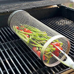 Stainless Steel Grill Basket | Rolling Basket for Even Grilling