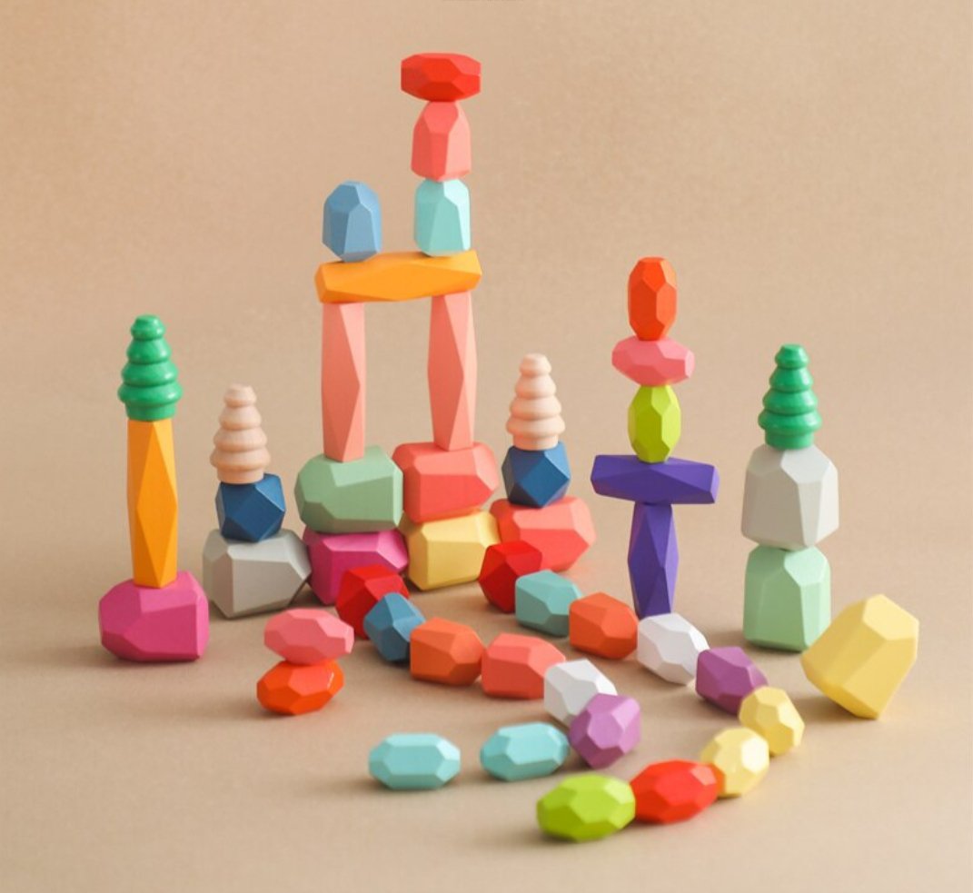EduFun - Bunte Holz-Balanceblöcke für Kinder, Robust und Kreativ