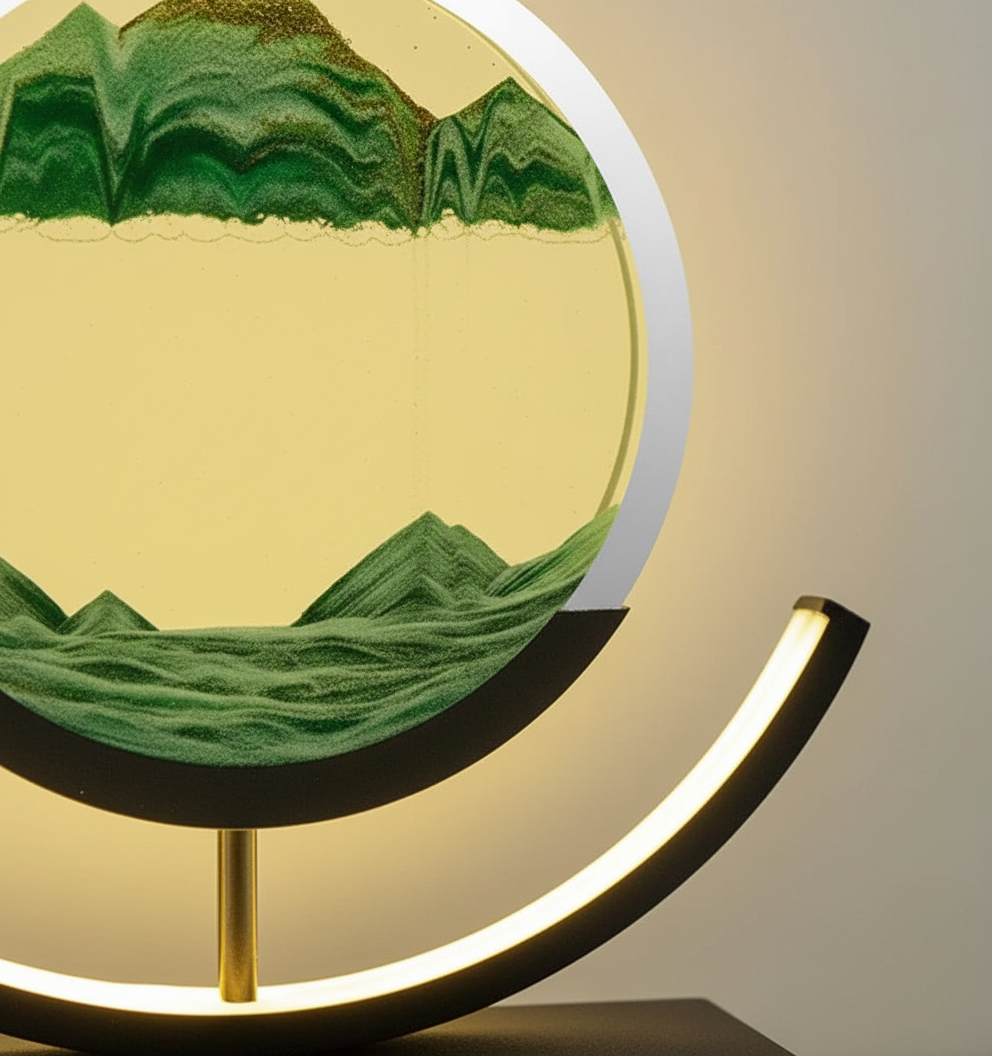 DuneGlow Tischlampe – Handgemachte Ambientelampe mit beruhigendem Licht und modernem Design