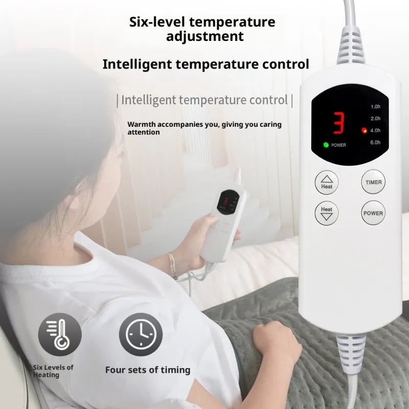 Heated underblanket with individual temperature setting and timer