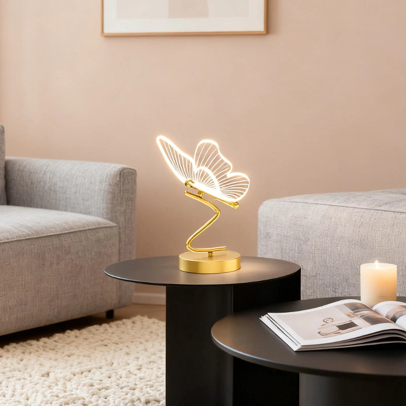 Stilvolle Schmetterling Tischlampe – Kabelloses Design mit Verstellbarem Licht