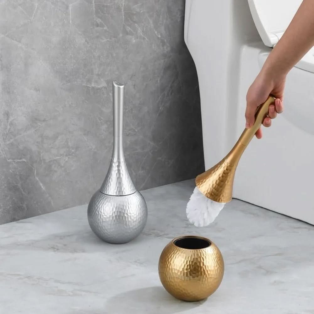 Stylische Toilettenbürste in Gold mit Ergonomischem Griff und Halter