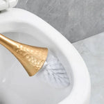 Stylische Toilettenbürste in Gold mit Ergonomischem Griff und Halter