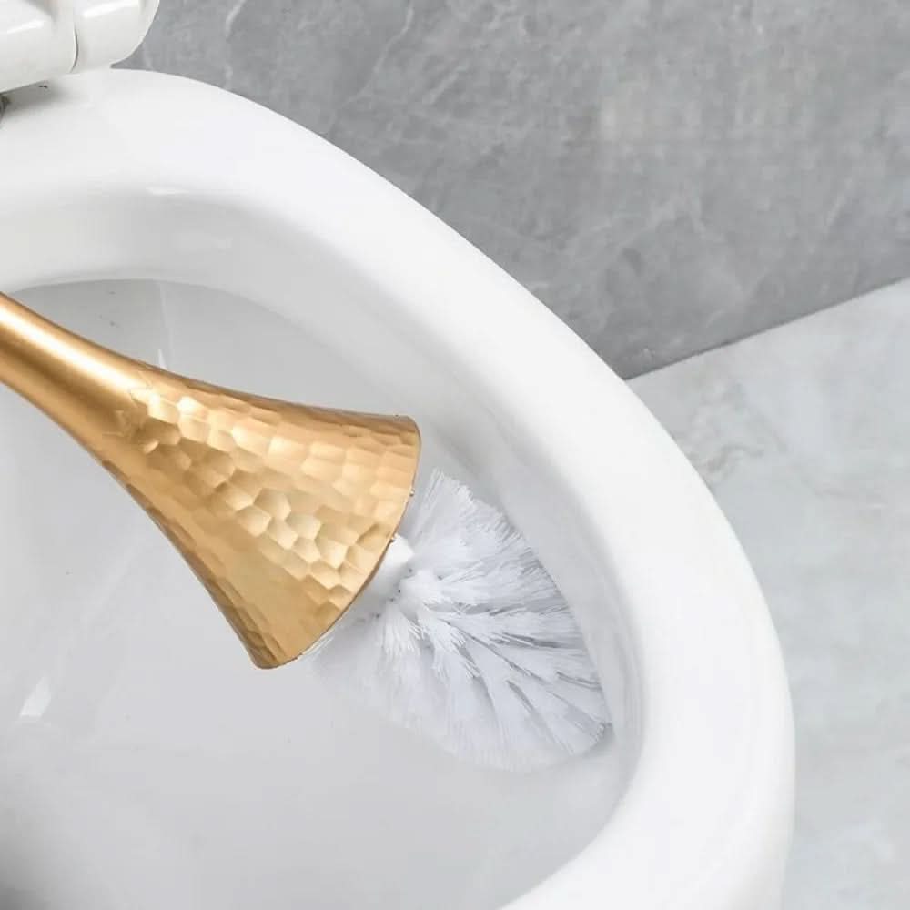 Stylische Toilettenbürste in Gold mit Ergonomischem Griff und Halter