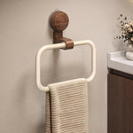 Stilvoller Handtuchhalter mit Walnussakzenten – 180° drehbar