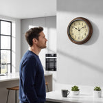 Stylish Wall Clock with Silent Quartz Movement – Metal Frame and Glass Dome