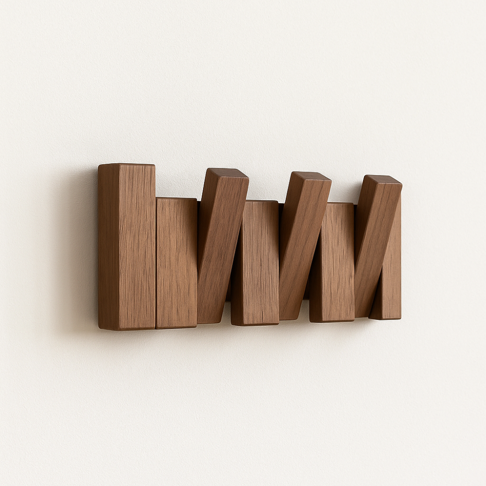 Elegant Wooden Coat Rack with Stylish Hooks – Practical Wall Solution