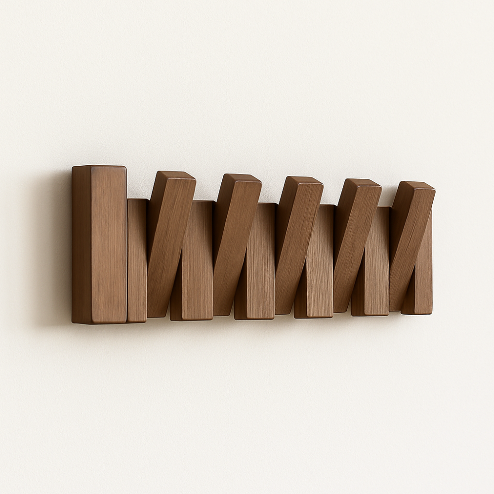Elegant Wooden Coat Rack with Stylish Hooks – Practical Wall Solution