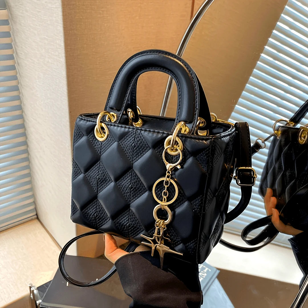 Stylish mini handbag for women with gold details