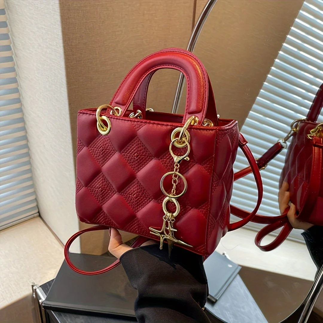 Stylish mini handbag for women with gold details