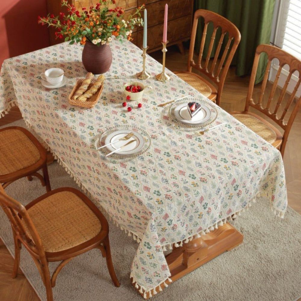 Floral Tablecloth with Tassels – Suitable for every occasion