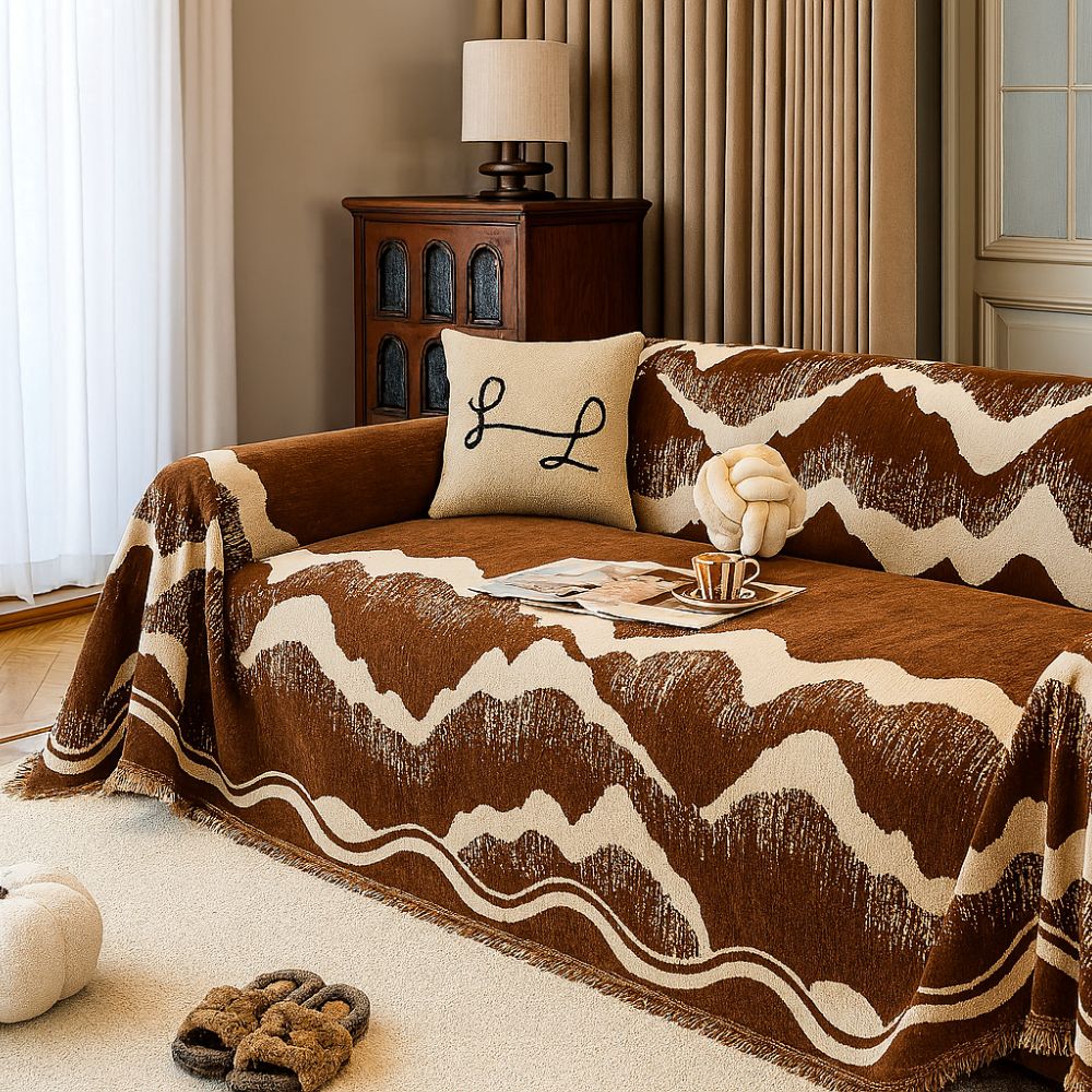 Stylischer, maschinenwaschbarer Chenille-Sofabezug