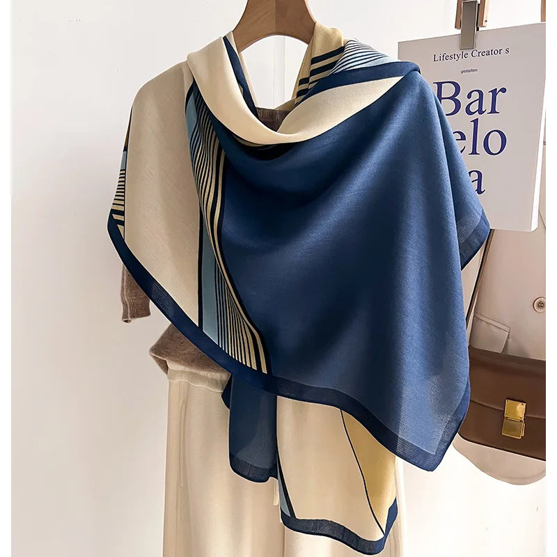 Eleganter Winter Schal aus feiner Wolle und Baumwolle für Damen
