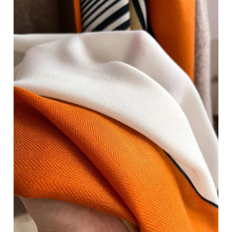 Eleganter Winter Schal aus feiner Wolle und Baumwolle für Damen