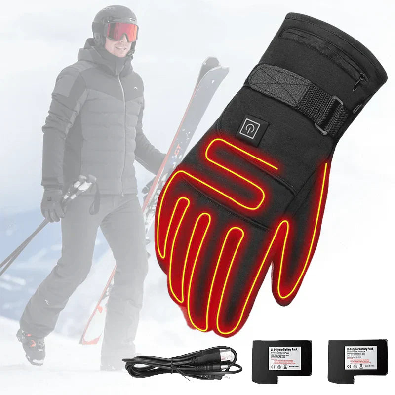 ThermoGrip Heated Gloves - Waterproof Unisex Gloves with 3 Heating Levels and Touchscreen Function