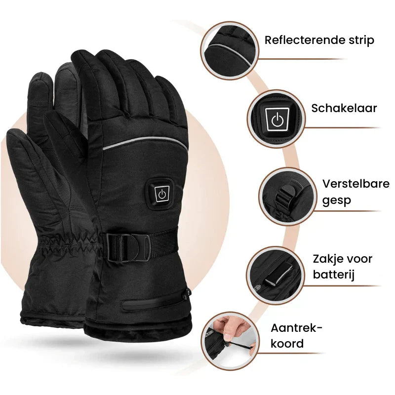 ThermoGrip Heated Gloves - Waterproof Unisex Gloves with 3 Heating Levels and Touchscreen Function