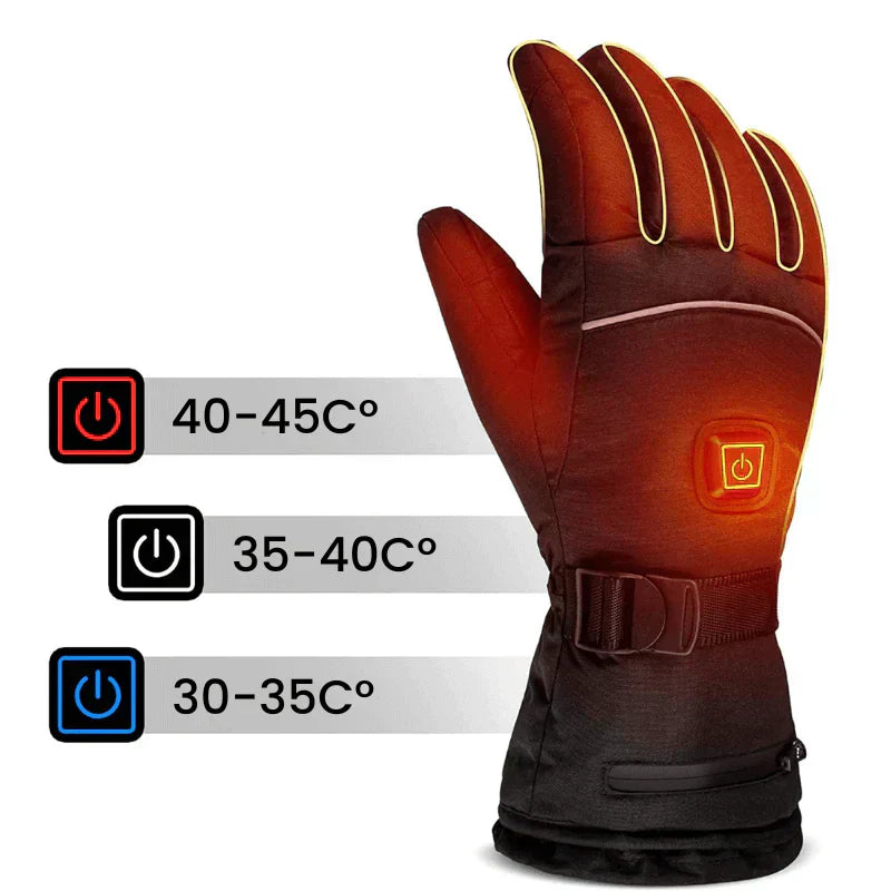 ThermoGrip Heated Gloves - Waterproof Unisex Gloves with 3 Heating Levels and Touchscreen Function