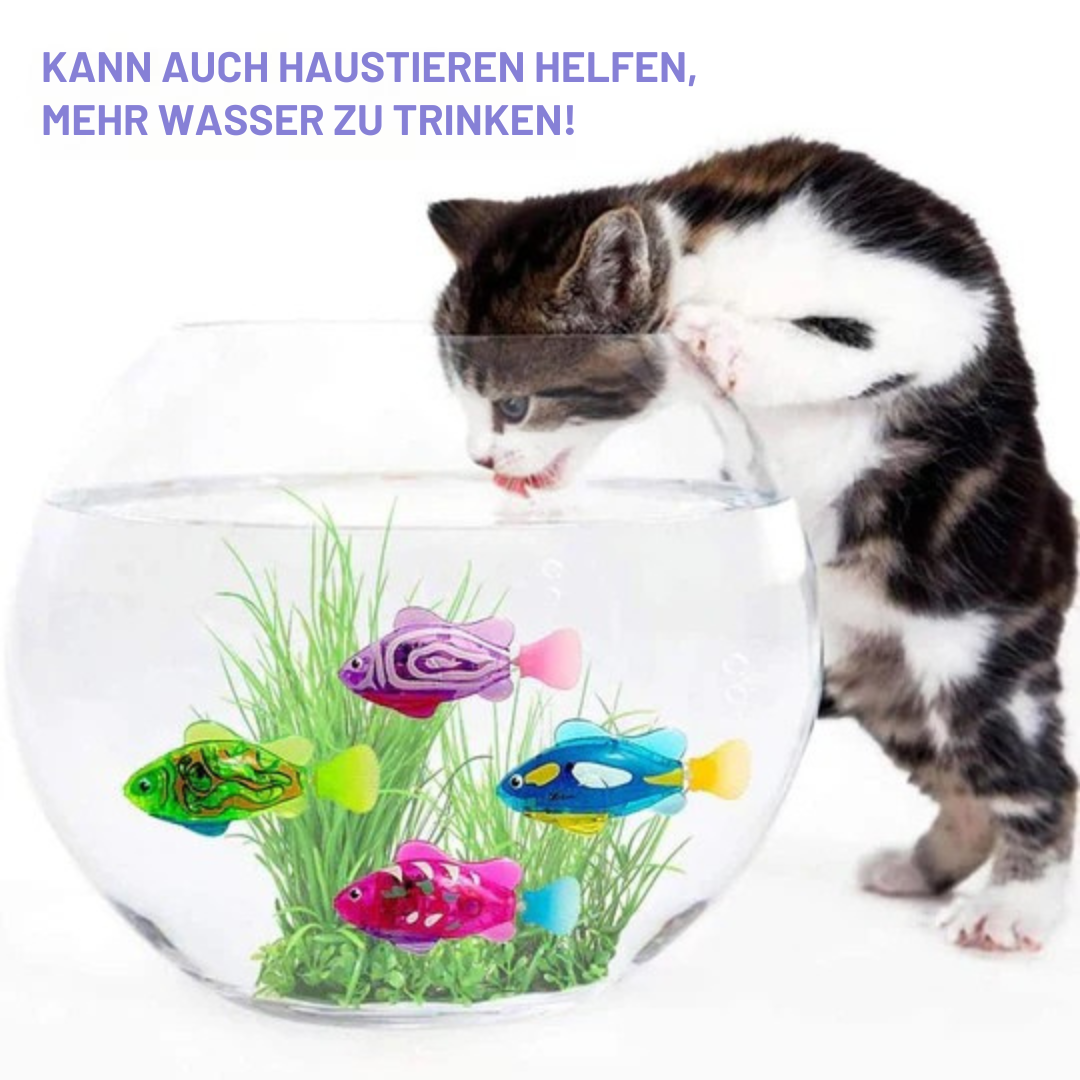 Electronic swimming fish with LED lighting