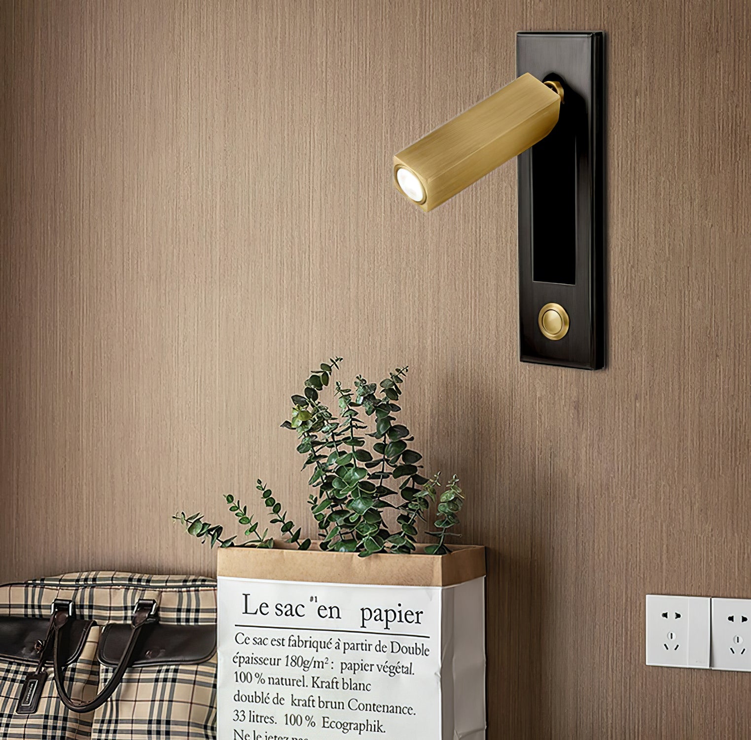 Wall Lamp with Flexible Reading Light – Elegant LED Night Lamp
