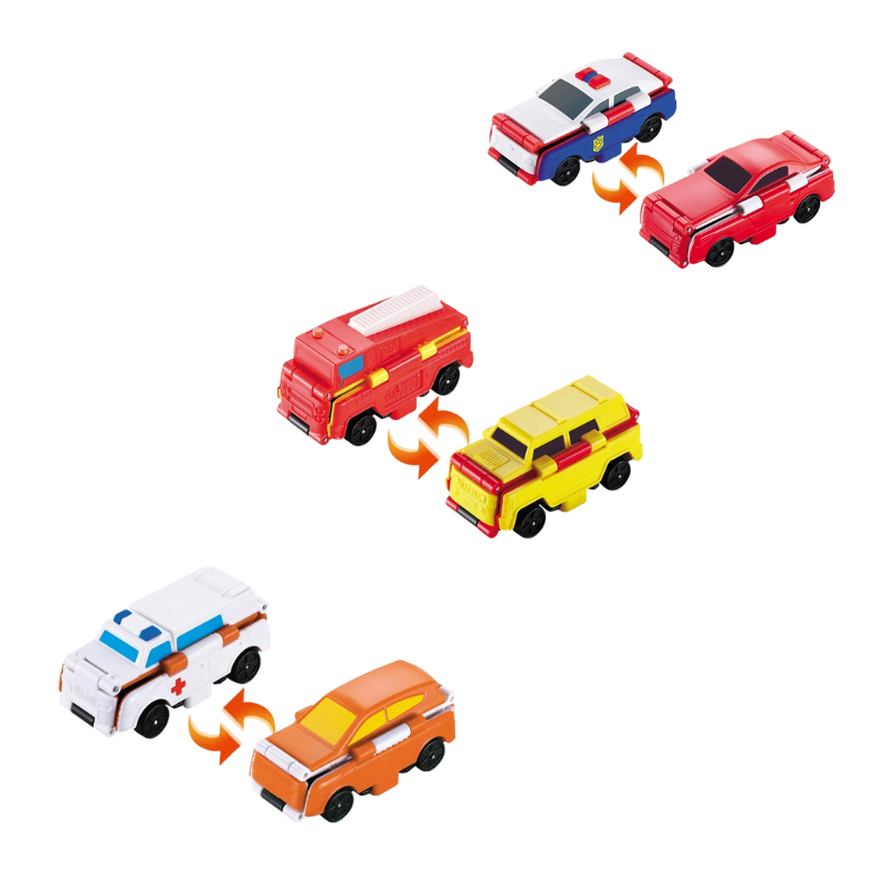 Creative toy cars with two sides for imaginative play