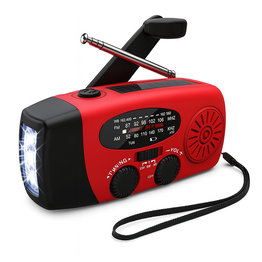 Hand Crank Emergency Radio - AM/FM Radio with Power Bank, Flashlight & USB-C Charger