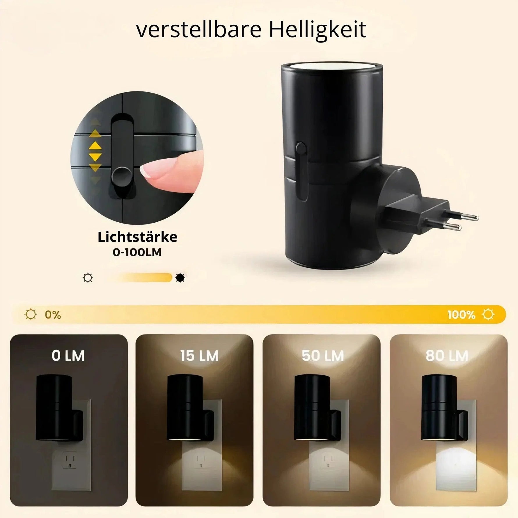 Dimmable LED night light with twilight sensor