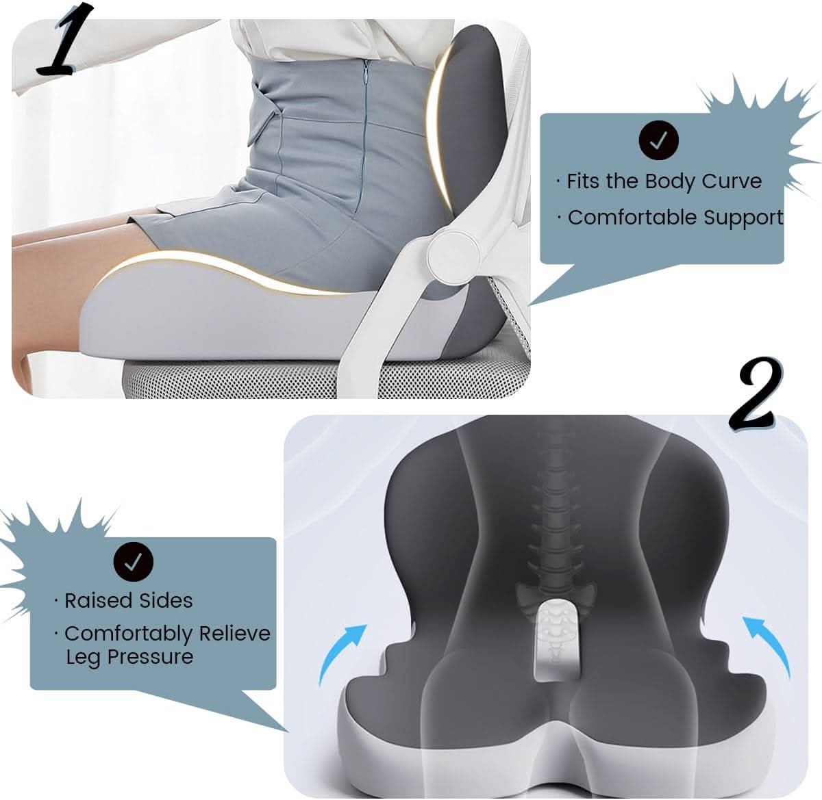 KomfortPlus Sitzpolster – Ergonomisches Kissen für entspanntes Sitzen