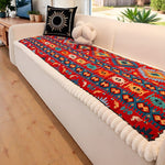 Non-slip sofa cover with colorful ethnic pattern