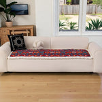 Non-slip sofa cover with colorful ethnic pattern