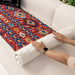 Non-slip sofa cover with colorful ethnic pattern