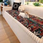 Non-slip sofa cover with colorful ethnic pattern
