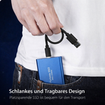 Ultra-kompakte 128GB SSD | USB 3.1 & USB-C | Stoßfestes Design