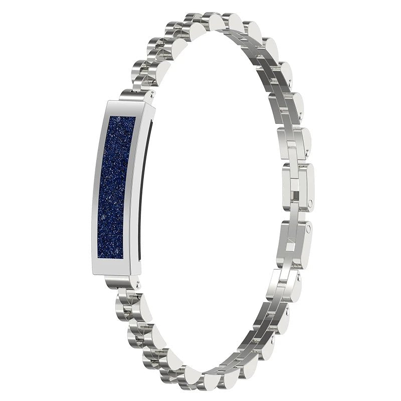 Elegantes Edelstahl-Armband mit integriertem Fitness-Tracker