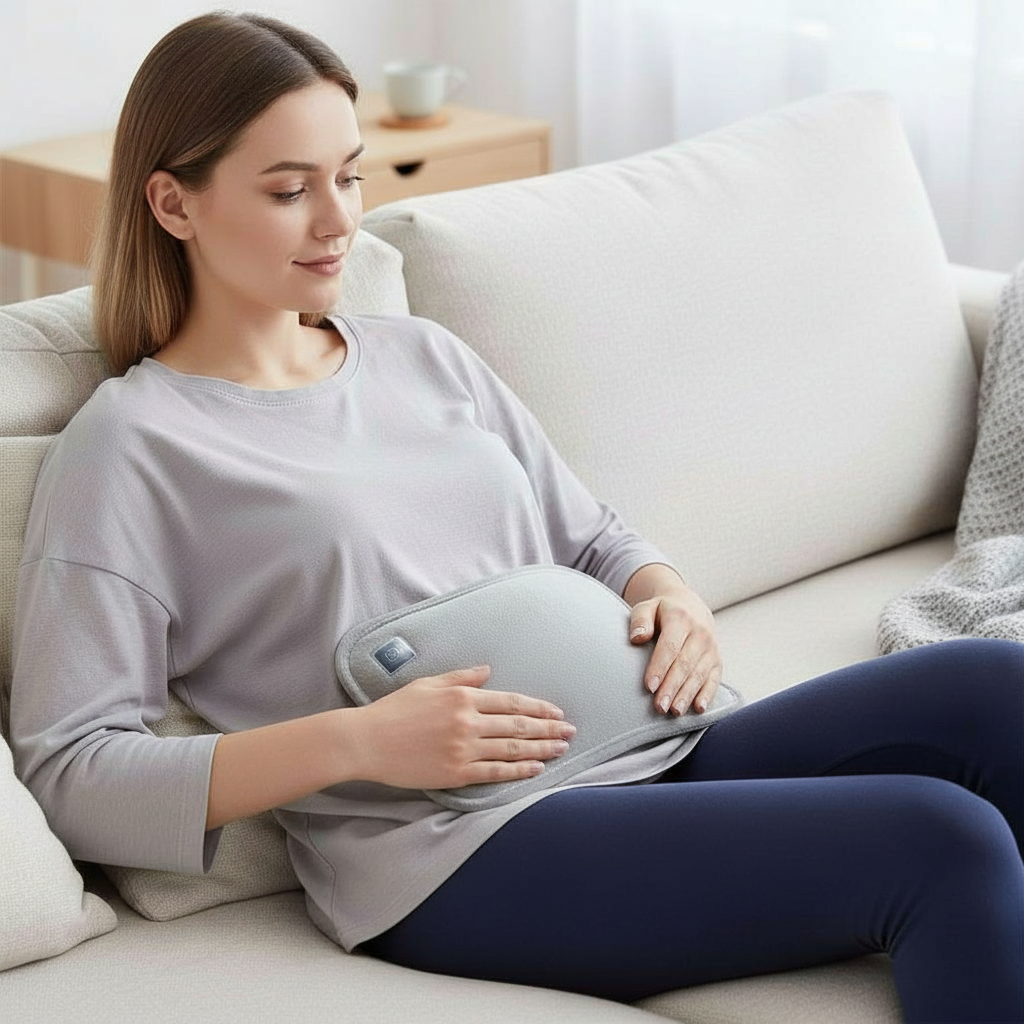 Portable Heating Pad | USB Rechargeable | 3 Heat Settings | Ergonomic Abdominal & Back Warmer | With Automatic Shut-Off