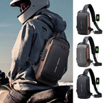 Secure shoulder bag with USB charging function