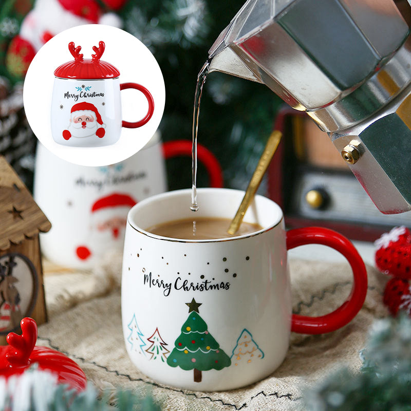 Christmas mugs with festive design