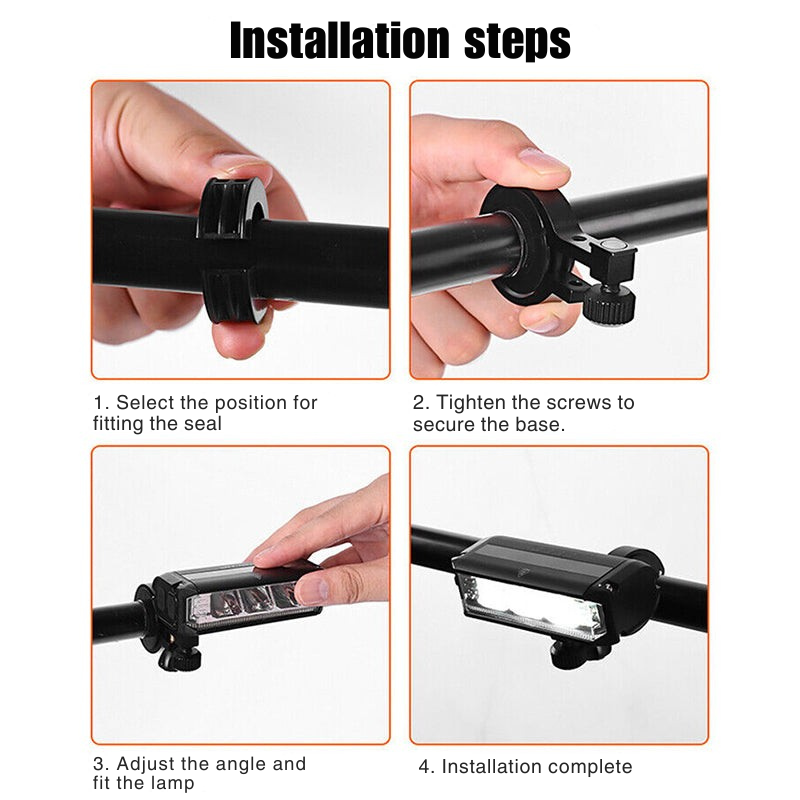 Bicycle light with 180-degree beam angle and battery indicator