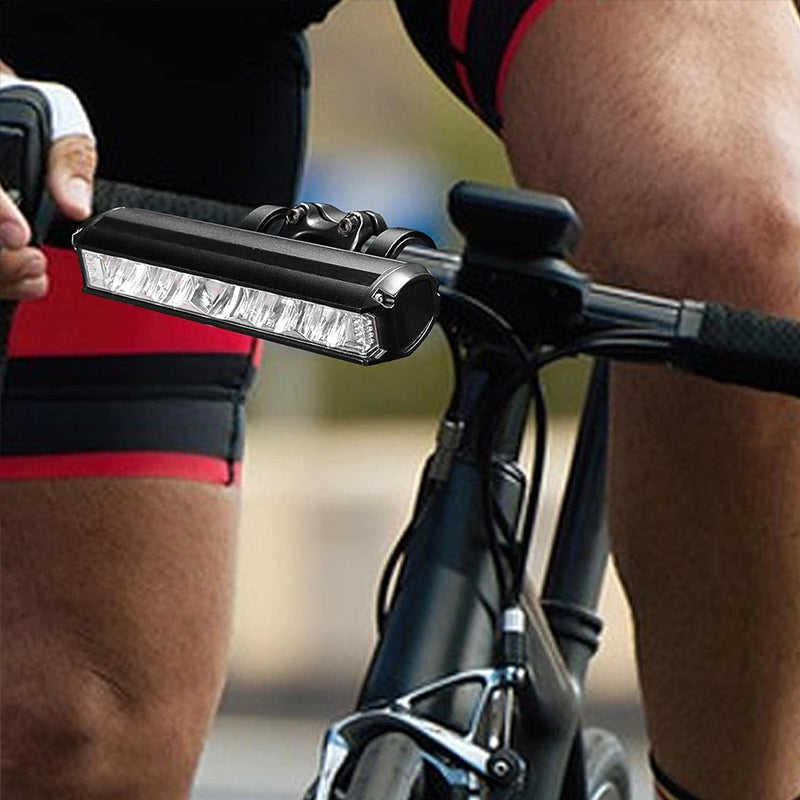 Bicycle light with 180-degree beam angle and battery indicator