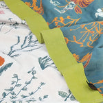 Natural cotton blanket with floral patterns