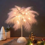 Flauschige Tischlampe mit Warmweißem LED-Licht – Elegantes Nachtlicht für Schlafzimmer und Wohnzimmer