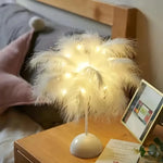 Flauschige Tischlampe mit Warmweißem LED-Licht – Elegantes Nachtlicht für Schlafzimmer und Wohnzimmer
