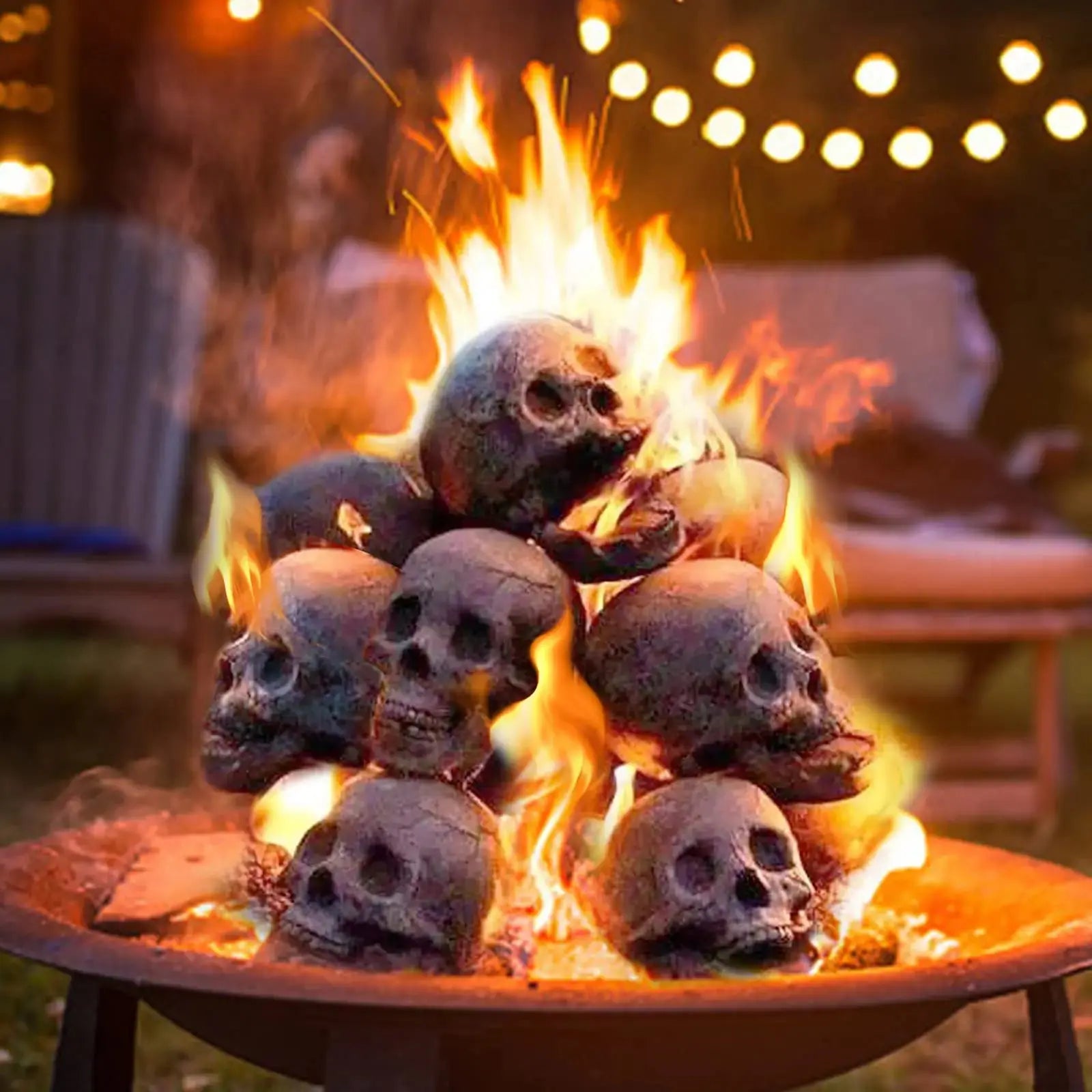 Creepy Elegance: Fireproof Skull Figurine for Your Decor