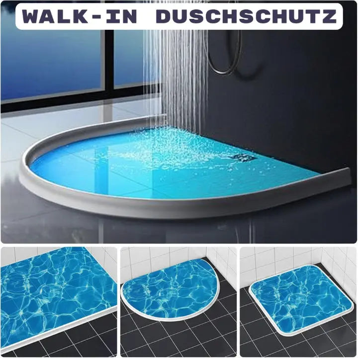 Flexible water barrier for showers