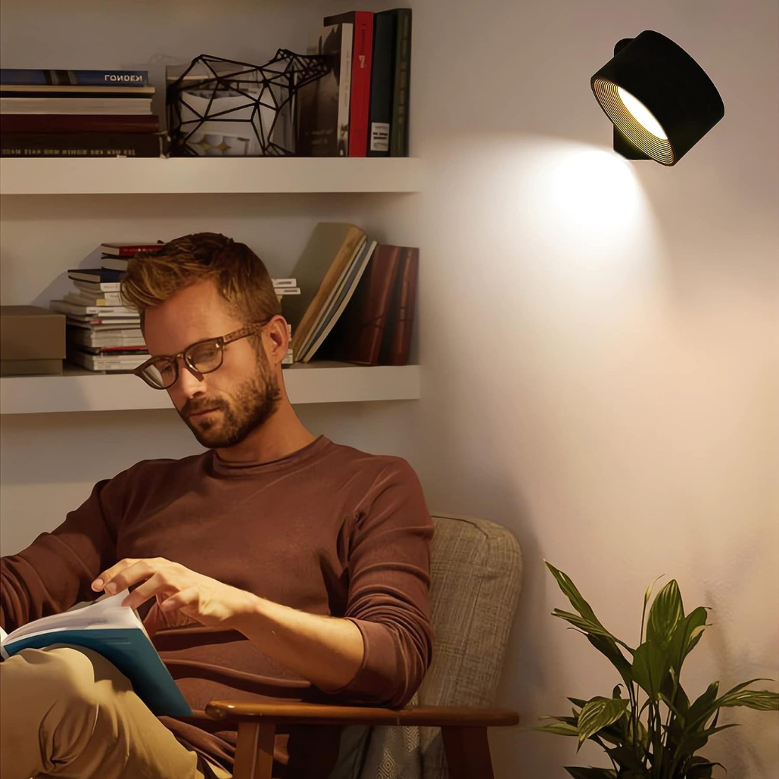 Kabellose Wandlampe mit Touchsteuerung und 360° Drehung