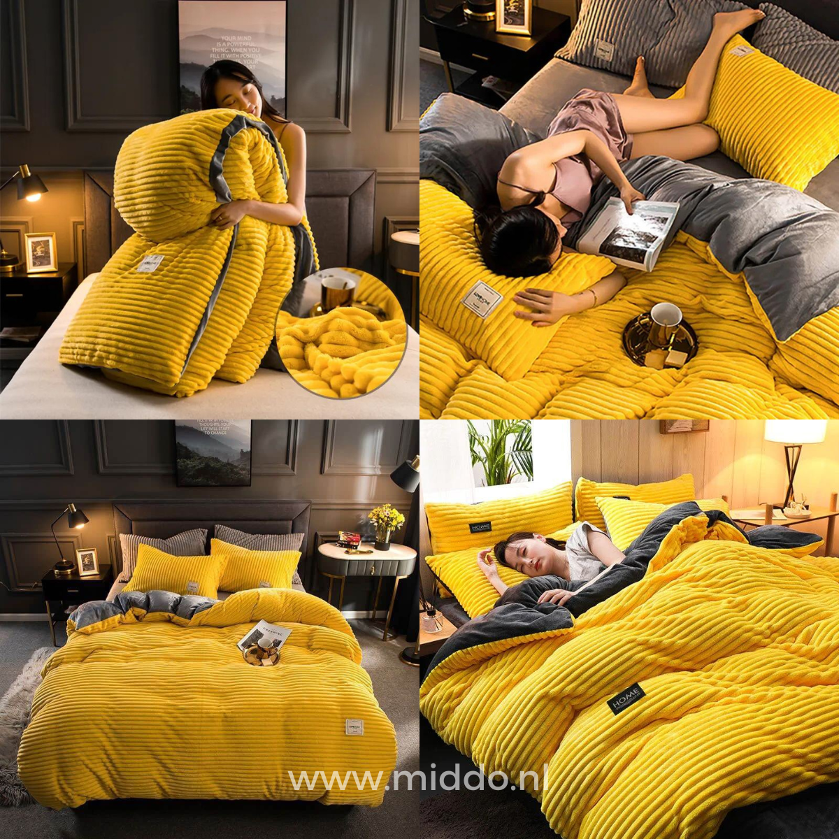 WohlfühlNest | 3-teiliges Fleece-Bettwäsche-Set für den Winter
