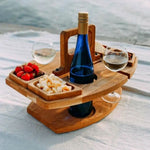 Compact Foldable Wooden Wine Table for On the Go