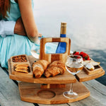 Compact Foldable Wooden Wine Table for On the Go